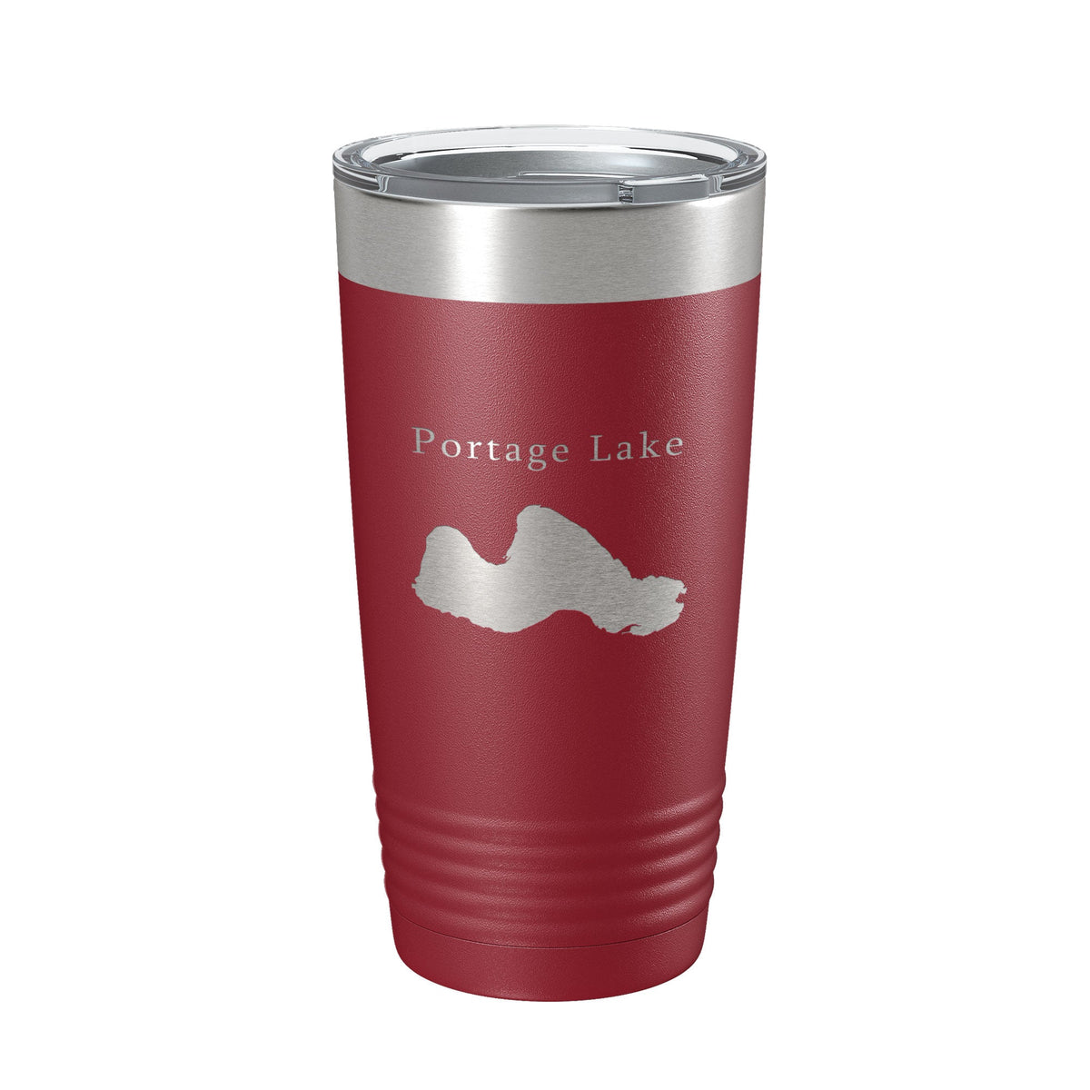 Portage Lake Map Tumbler Travel Mug Insulated Laser Engraved Coffee Cup Manistee County Michigan 20 oz-18