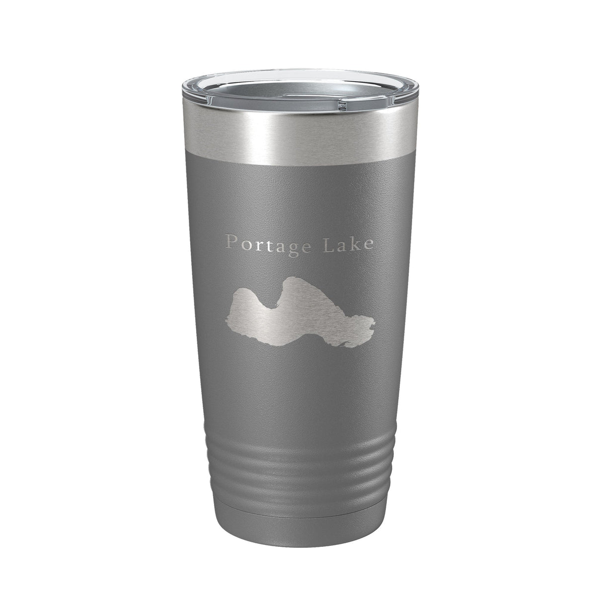 Portage Lake Map Tumbler Travel Mug Insulated Laser Engraved Coffee Cup Manistee County Michigan 20 oz-16