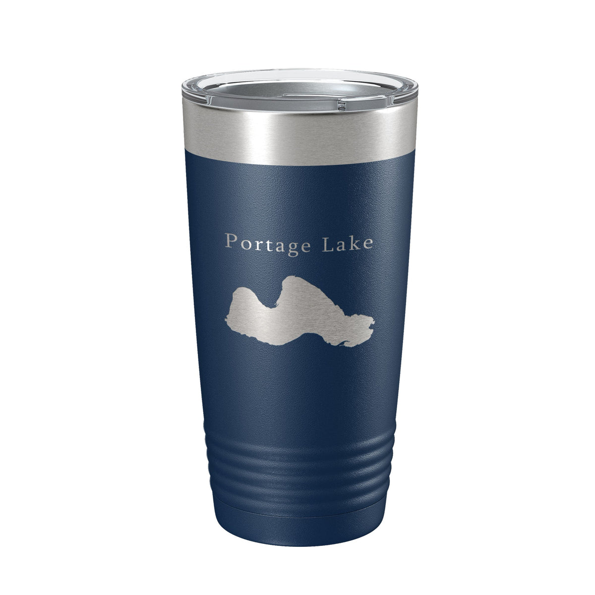 Portage Lake Map Tumbler Travel Mug Insulated Laser Engraved Coffee Cup Manistee County Michigan 20 oz-2