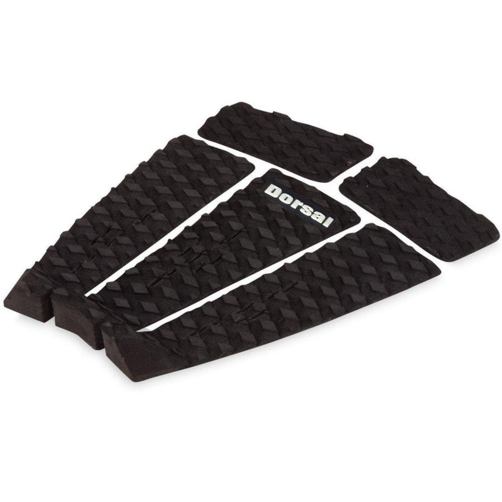DORSAL Five 5 Piece EVA Surfboard Deck Traction Pads with Kicker Tail for Stomp Skimboards, Surf Boards, Fish Board, Funboard Black/White-1