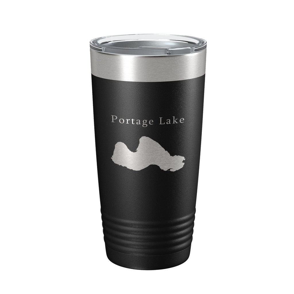 Portage Lake Map Tumbler Travel Mug Insulated Laser Engraved Coffee Cup Manistee County Michigan 20 oz-5