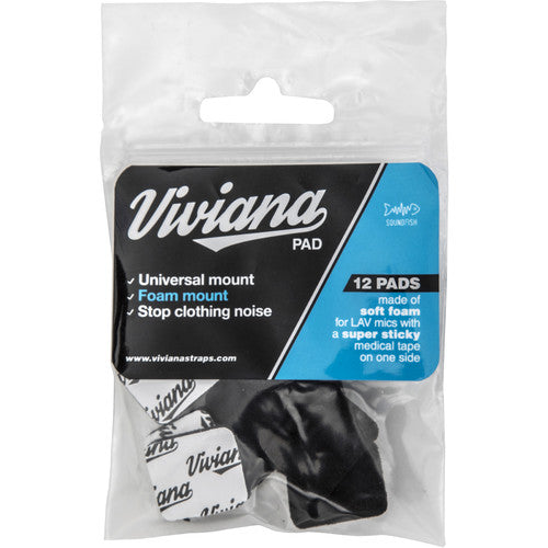 Viviana Pads Soft Foam Mounts for Lavalier Microphones - 12 and 30 Pack (Black, White)