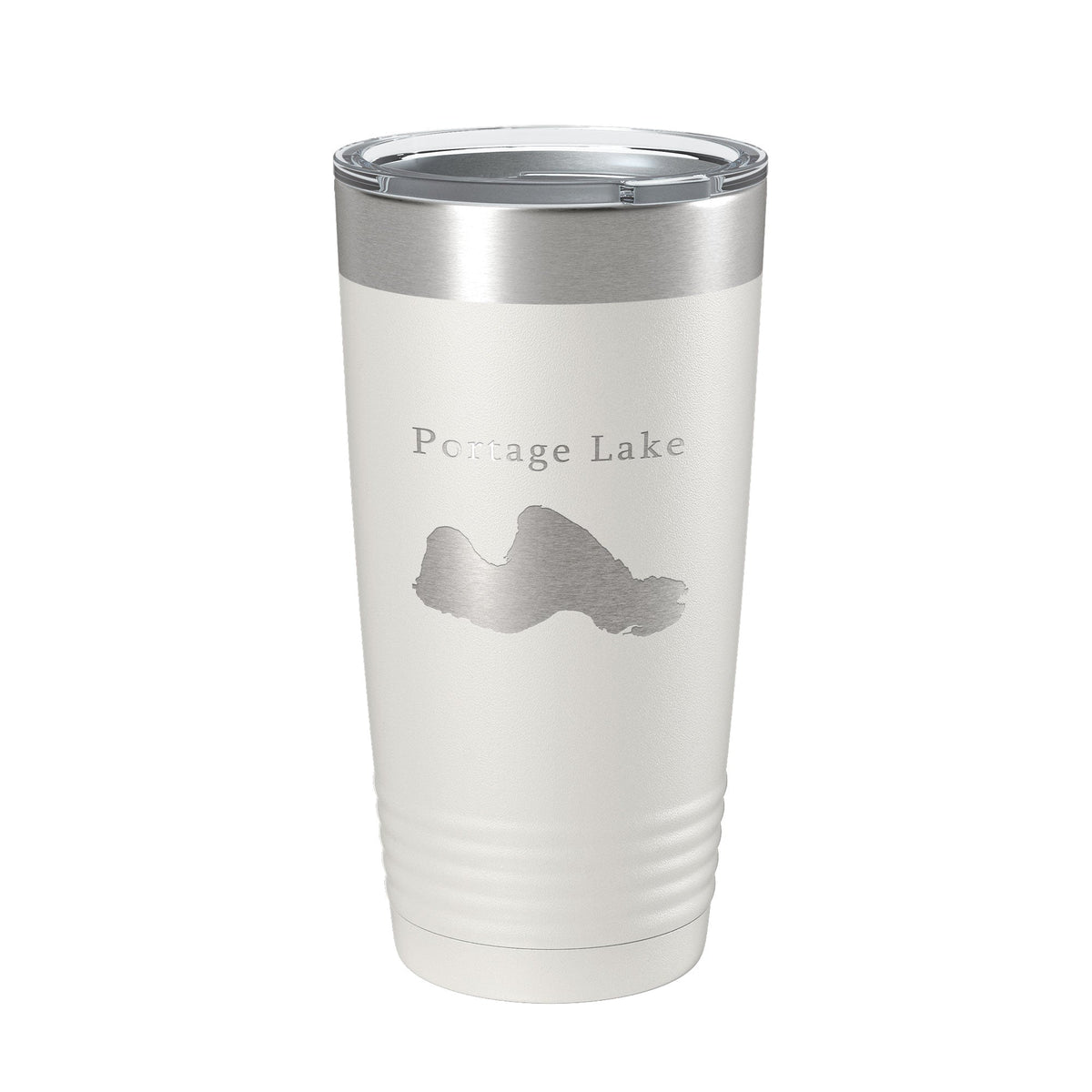 Portage Lake Map Tumbler Travel Mug Insulated Laser Engraved Coffee Cup Manistee County Michigan 20 oz-7