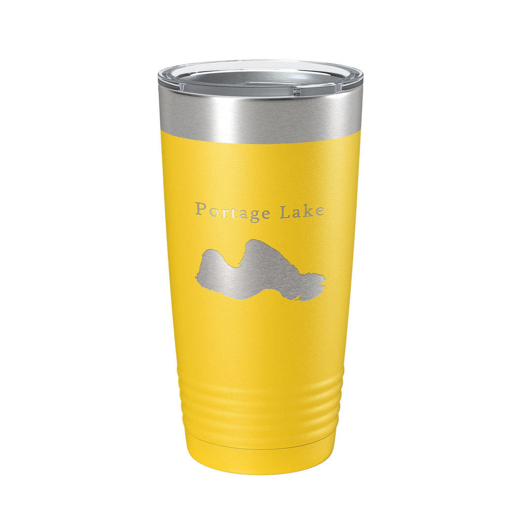 Portage Lake Map Tumbler Travel Mug Insulated Laser Engraved Coffee Cup Manistee County Michigan 20 oz-4